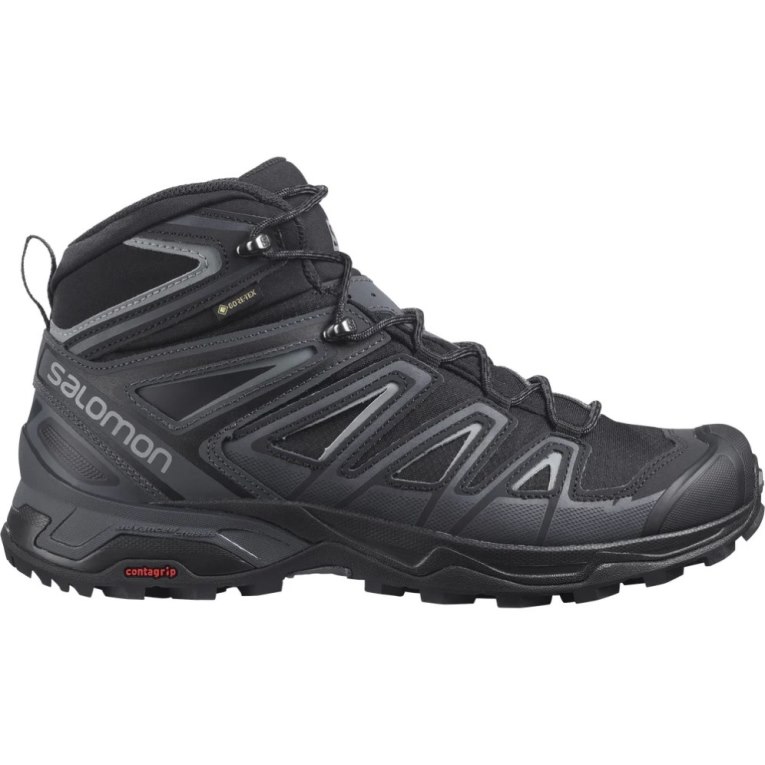 Botas Montaña Salomon X Ultra 3 Anchos Mid GTX Hombre Negros | MX GJMS986